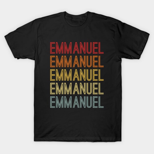 Emmanuel Name Vintage Retro Gift Named Emmanuel T-Shirt by CoolDesignsDz